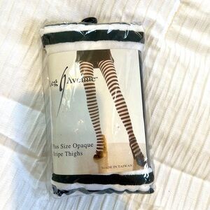 Leg Avenue Black and White Striped Stockings